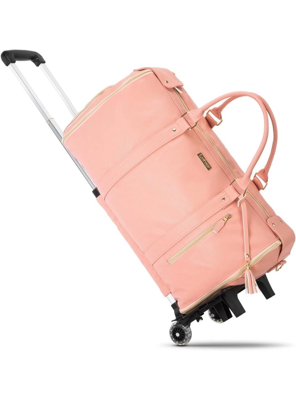 Luhxe Travel Bag 2.0  Pink Rolling Duffel Bag - Brand